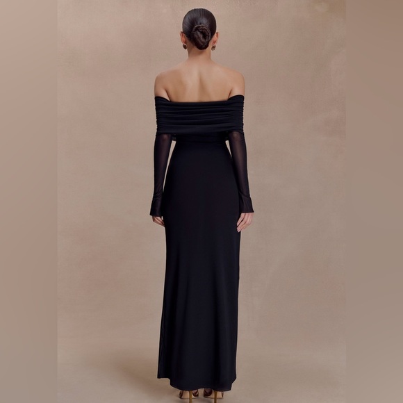 Meshki Dress Black NWT Size XXL Josie Off Shoulder Mesh Strapless Maxi Dress - Picture 5 of 12